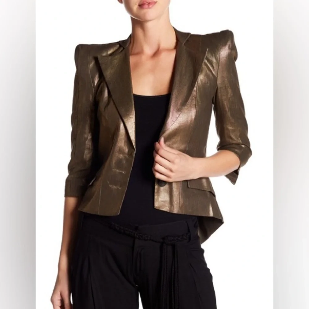 NWT MAAC LONDON Metallic Tuxedo Blazer - Picture 1 of 5